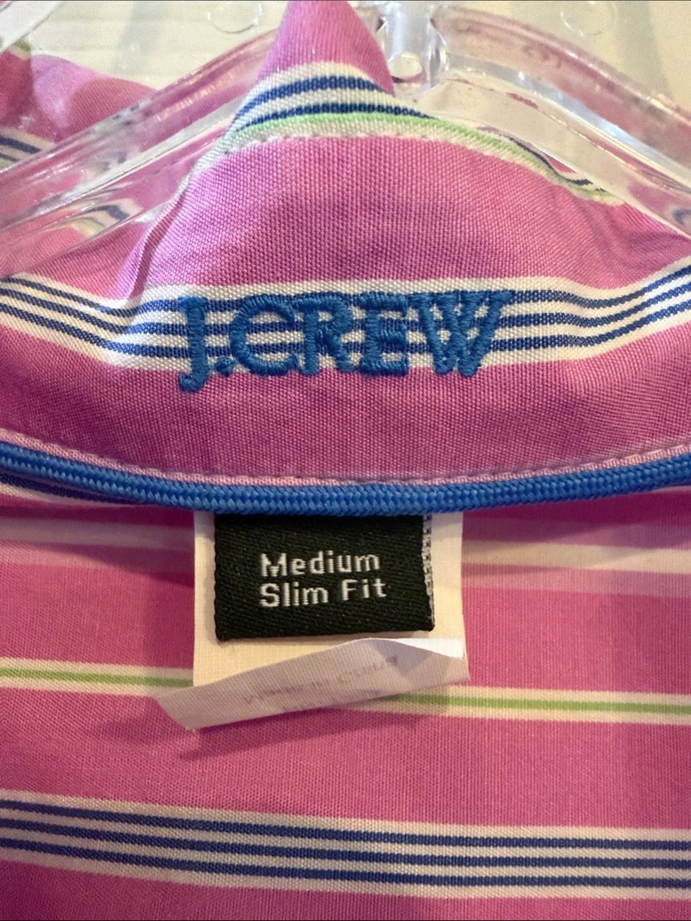 J. Crew Pink & White Striped Button-Down Shirt